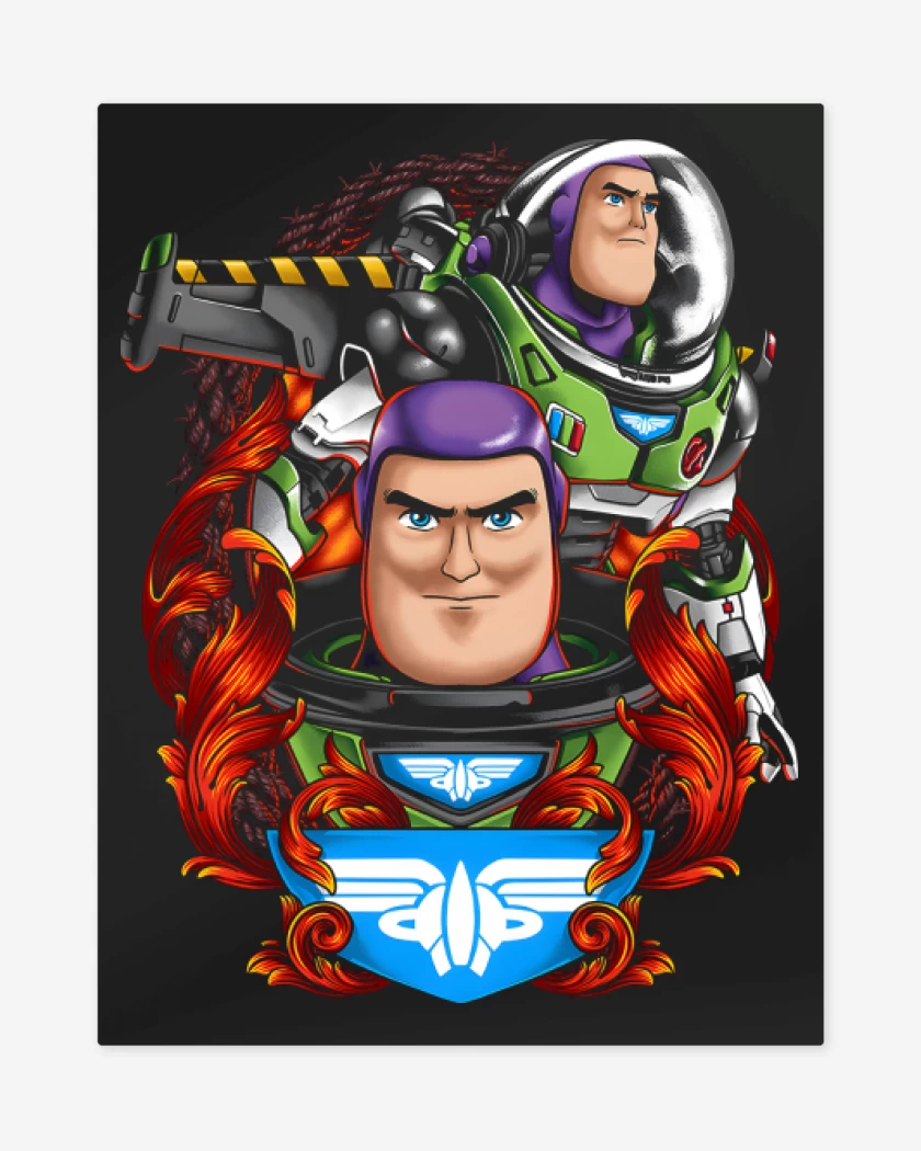 Print metalico Negro de Capitán Buzz