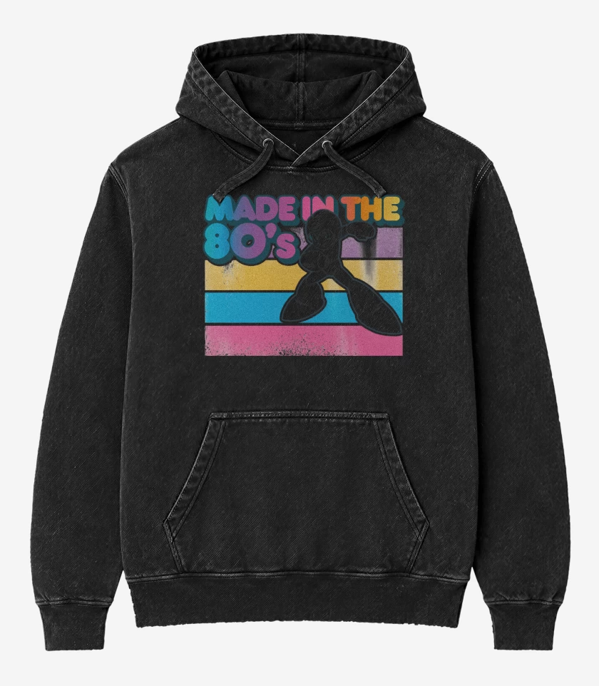 Poleron Canguro Acid Wash Negro de Made in the 80s