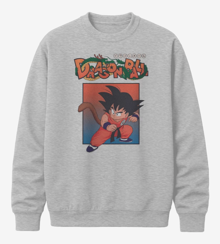 Poleron polo Gris Melange de Dragon Goku
