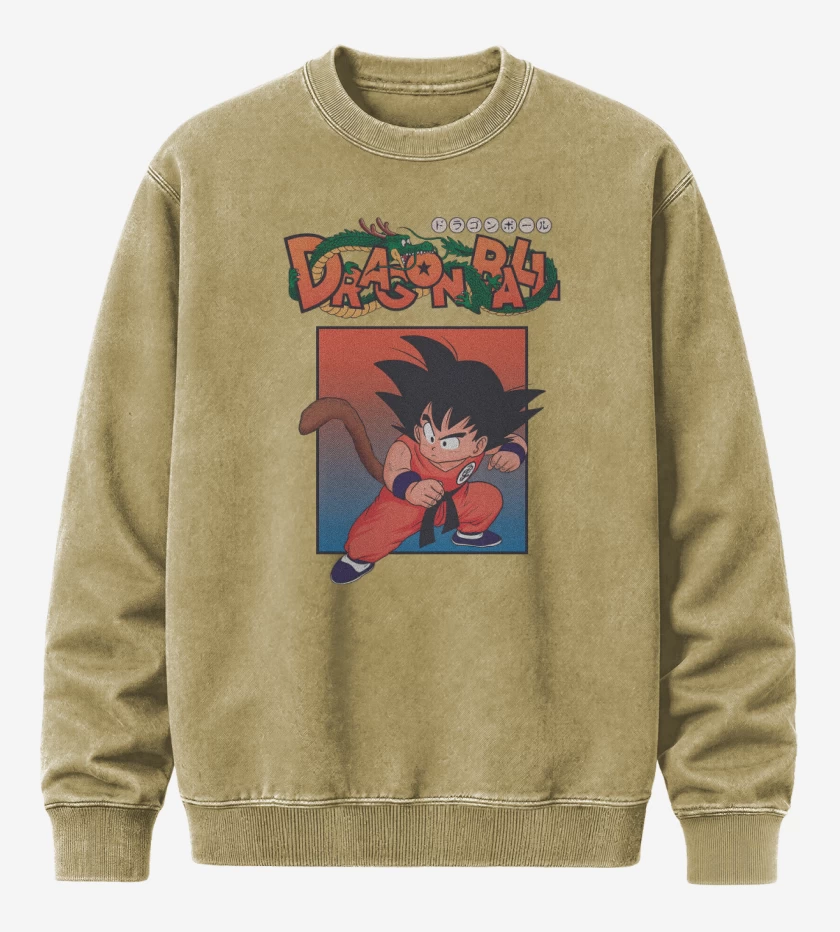 Poleron Polo Acid Wash Beige de Dragon Goku