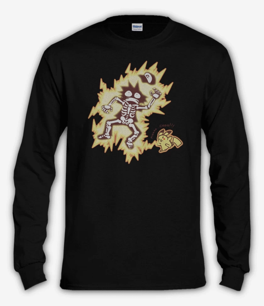 Polera manga larga Negro de Electrochuu