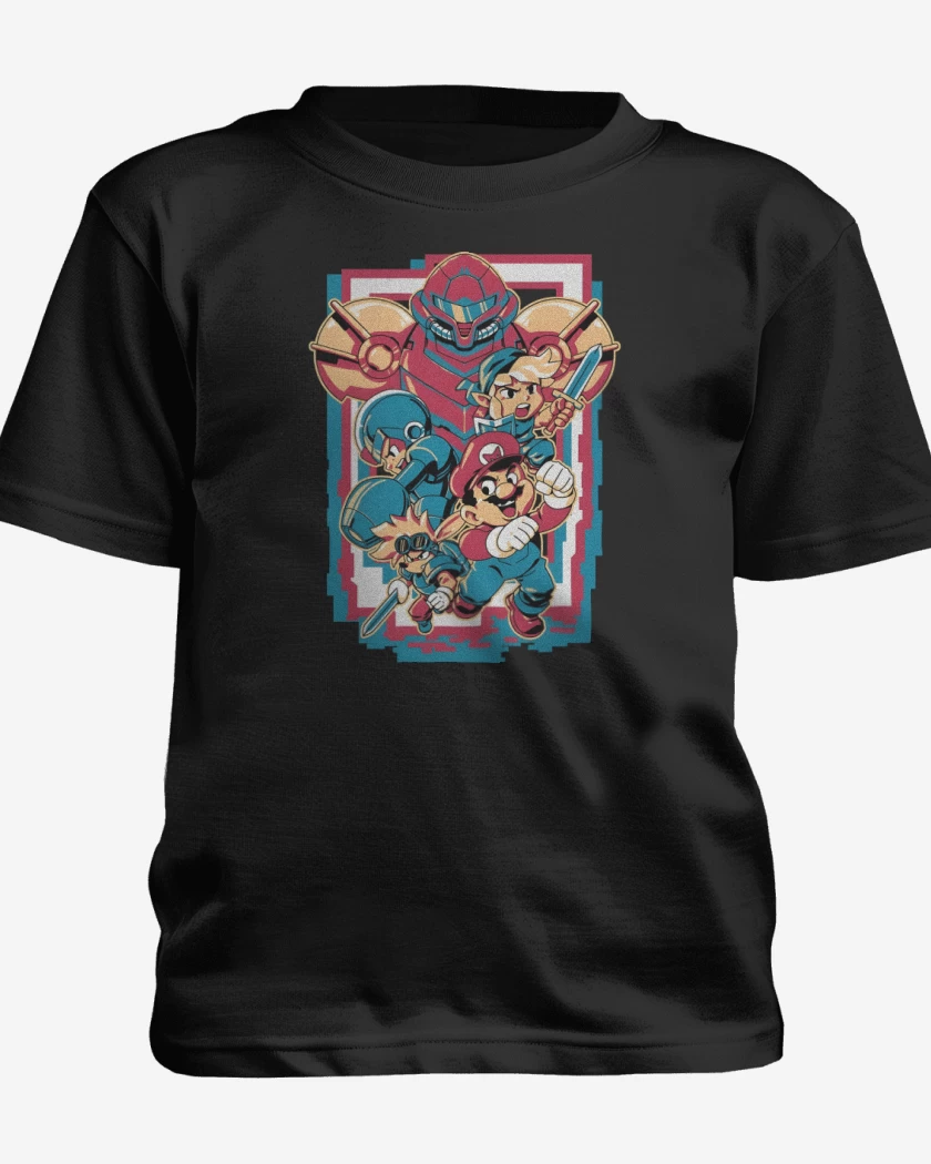 Polera de niño Negro de Héroes Retro