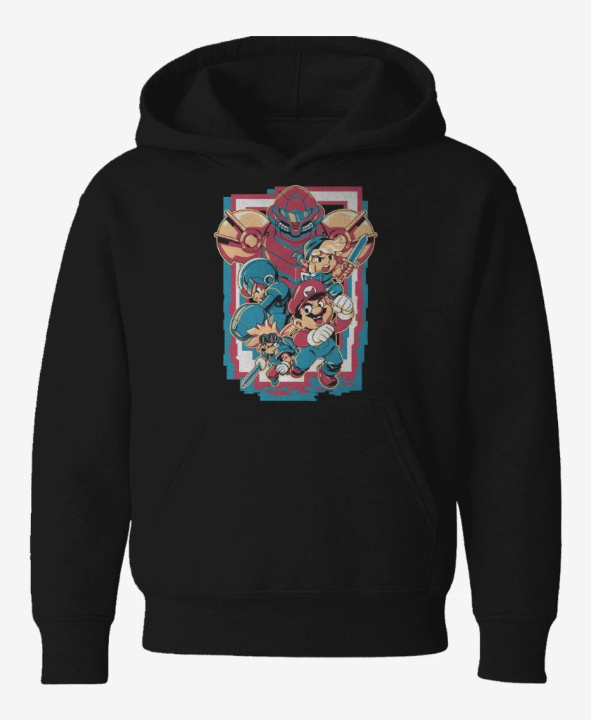 Poleron de niño Negro de Héroes Retro