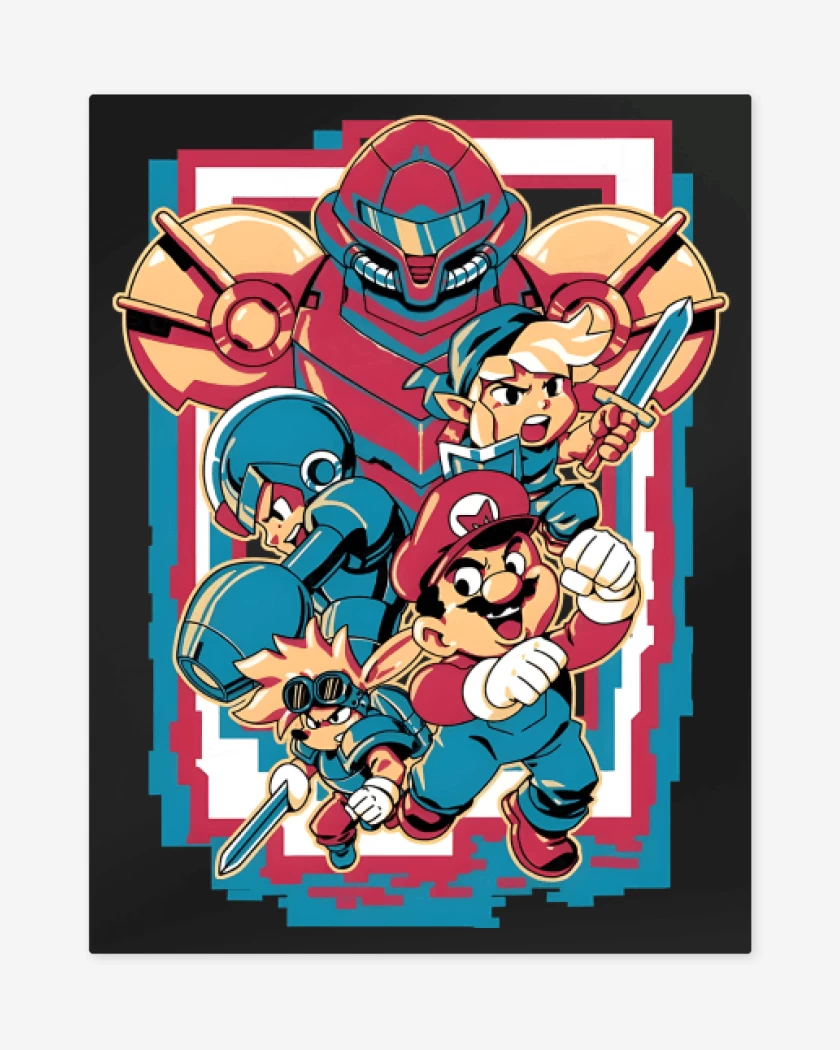 Print metalico Héroes Retro