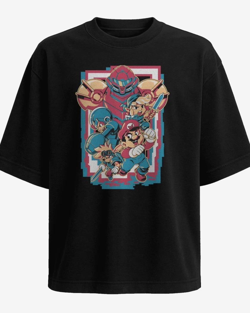Polera Oversize Héroes Retro