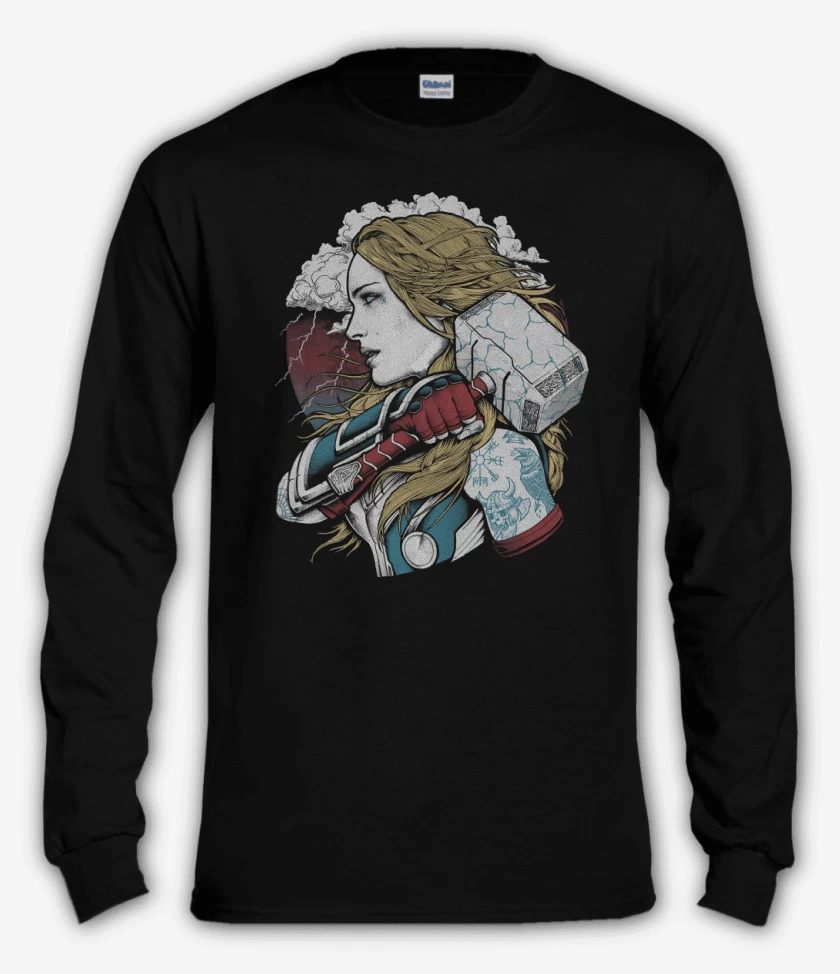 Polera manga larga Negro de Thortman