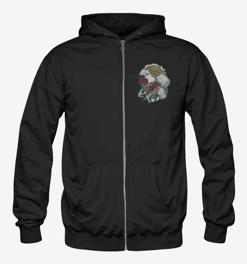 Poleron Canguro con cierre Negro de Thortman
