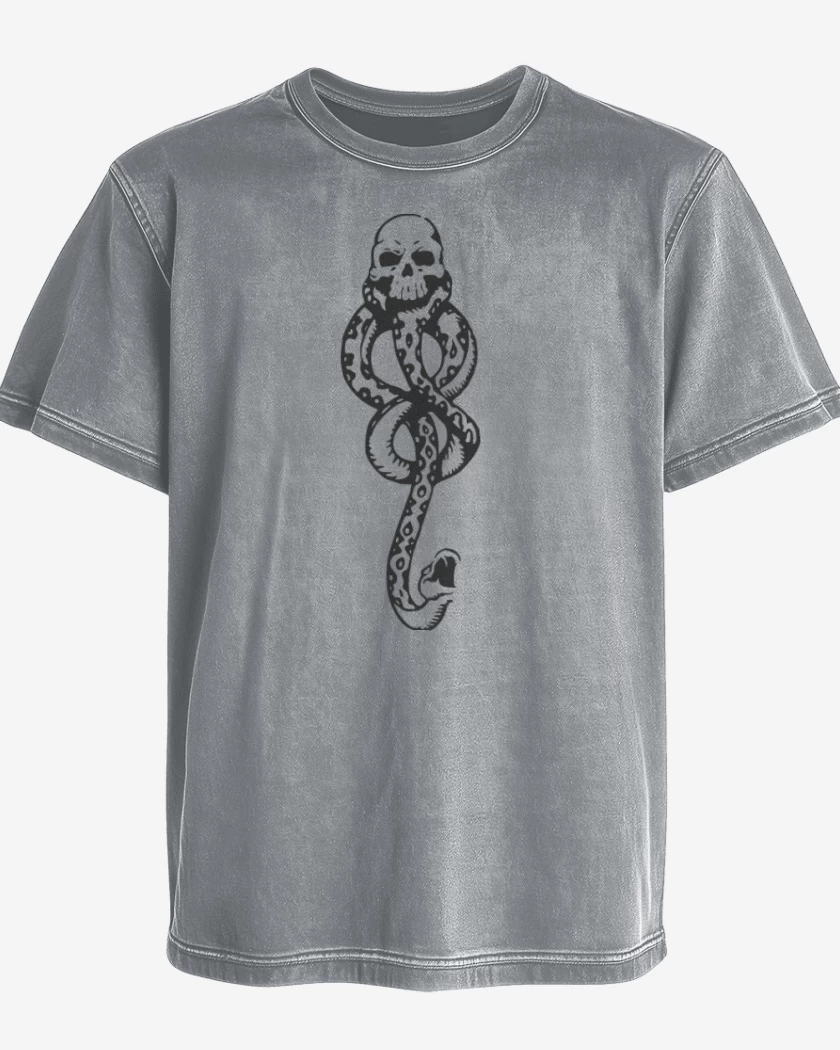 Polera desgastada Gris Melange de Voldemort