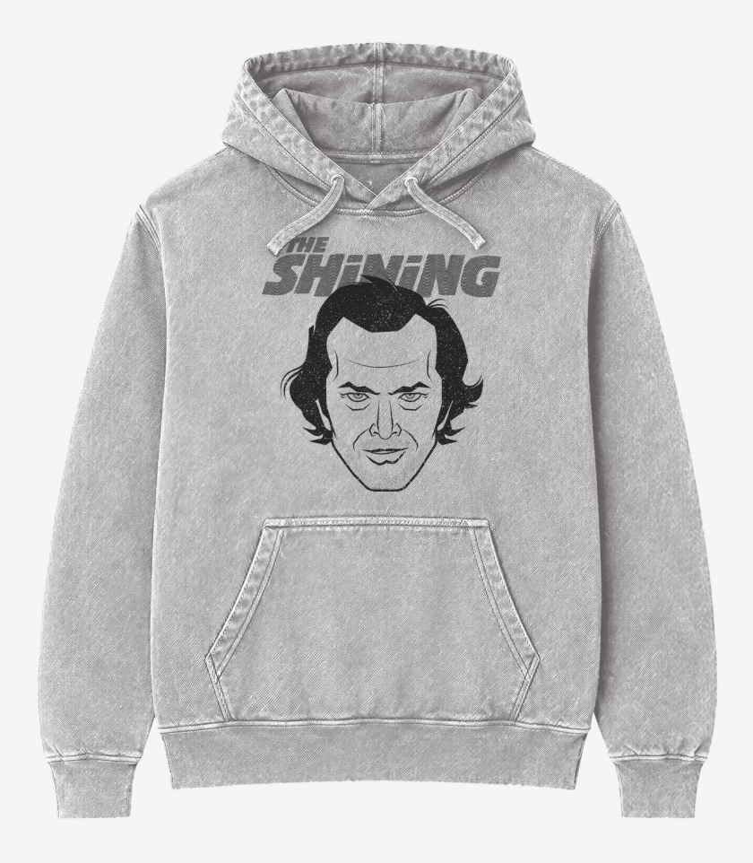 Poleron Canguro Acid Wash Gris Melange de El Resplandor de Jack