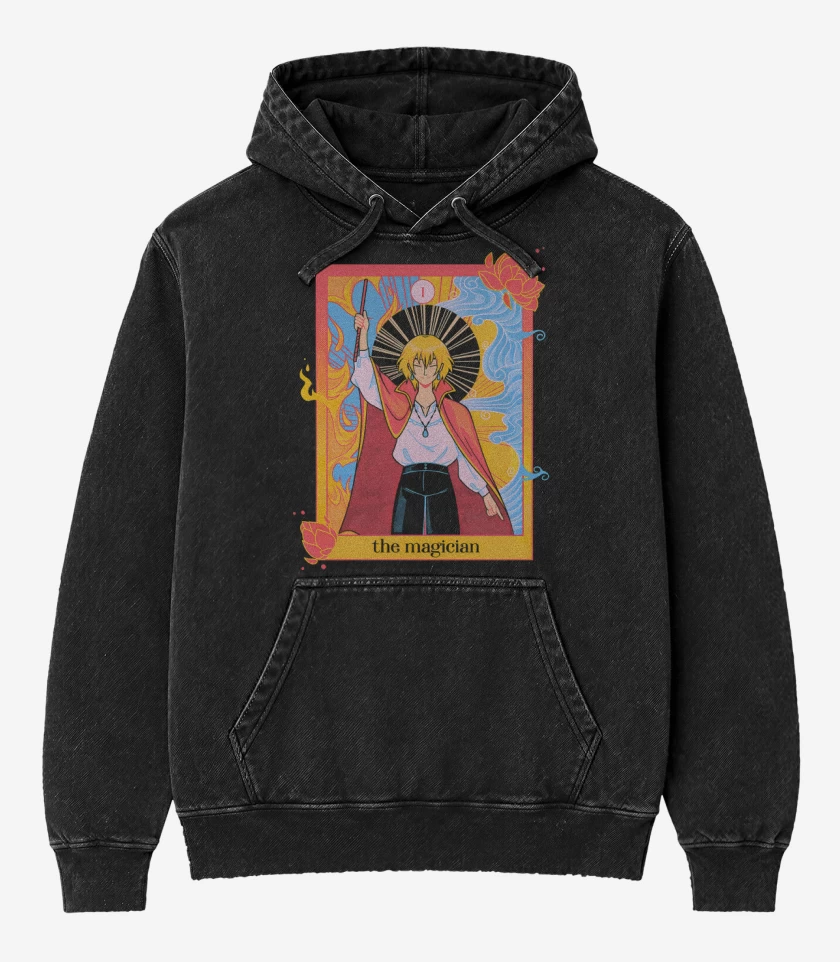 Poleron Canguro Acid Wash Negro de The Magician 