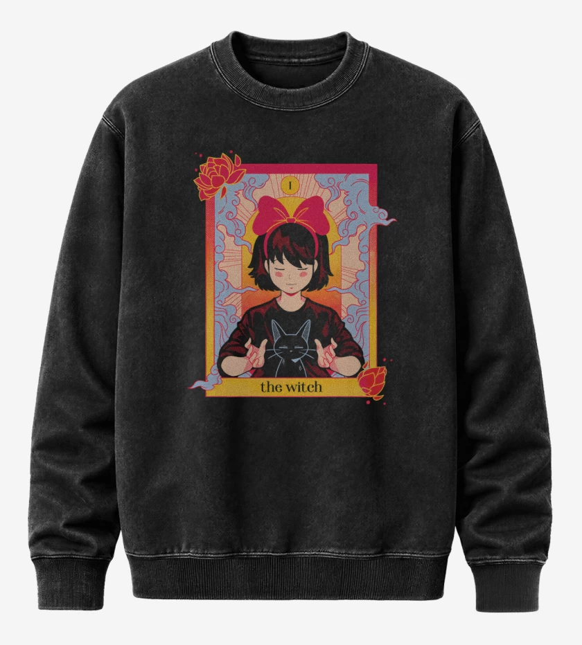 Poleron Polo Acid Wash Negro de The Witch