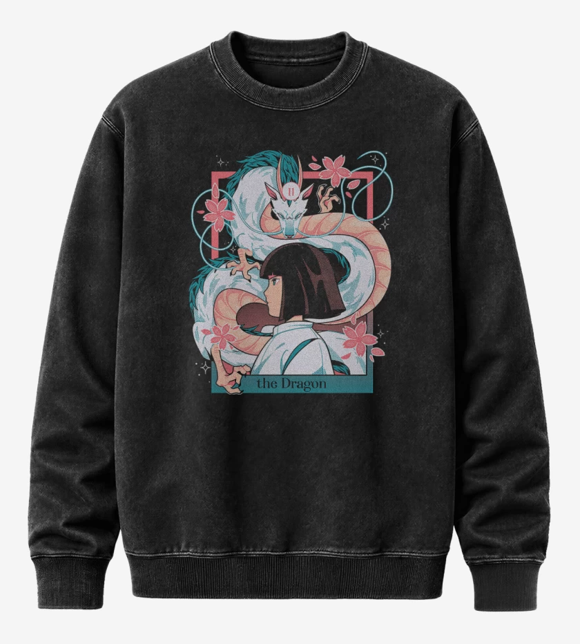 Poleron Polo Acid Wash Negro de The Dragon