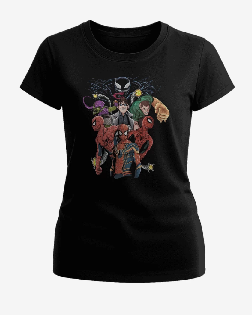 Polera de Mujer Negro de Mutiverso Arácnido 