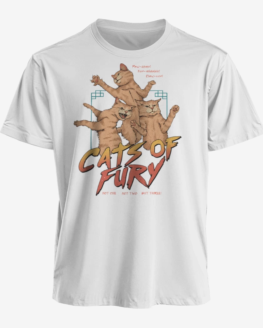 Polera premium Blanco de Cats of Fury