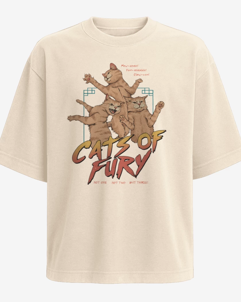 Polera Oversize Cats of Fury