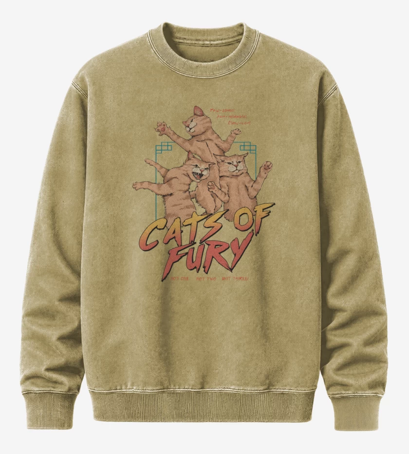 Poleron Polo Acid Wash Beige de Cats of Fury