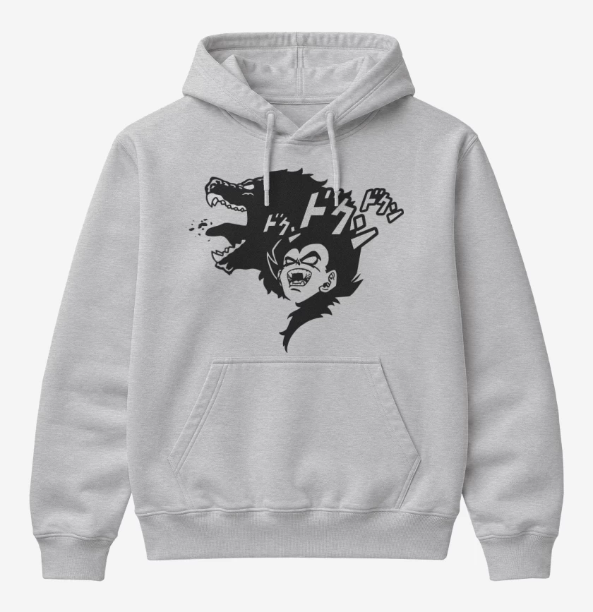 Poleron Canguro básico Gris Melange de Vegeta
