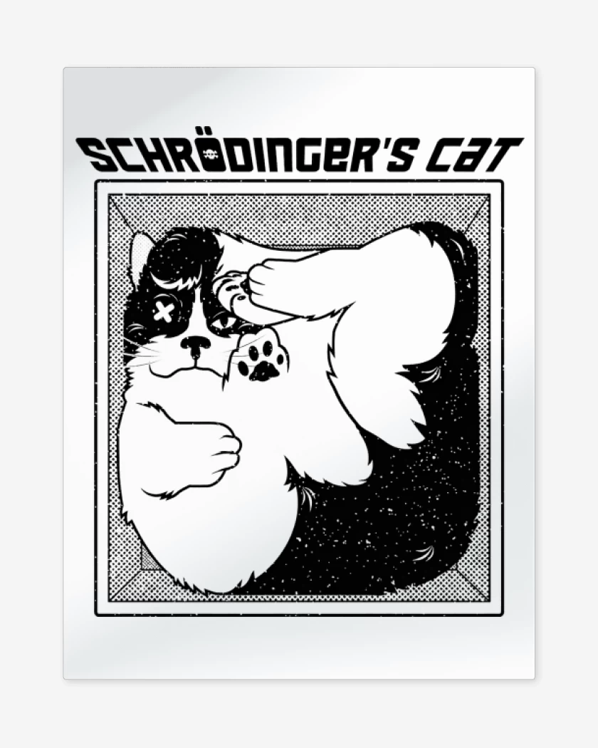 Print metalico El Gato de Schrodinger