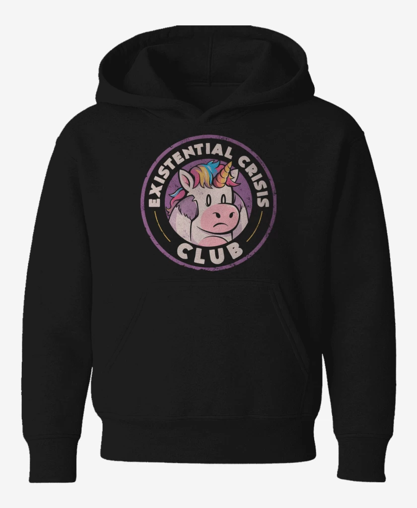 Poleron de niño Negro de Existencial Crisis Club