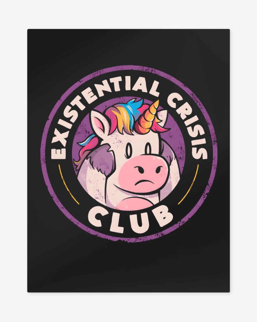 Print metalico Negro de Existencial Crisis Club