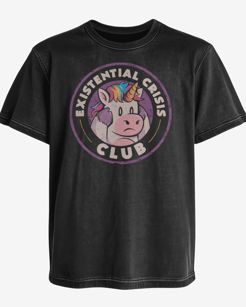 Polera desgastada Negro de Existencial Crisis Club