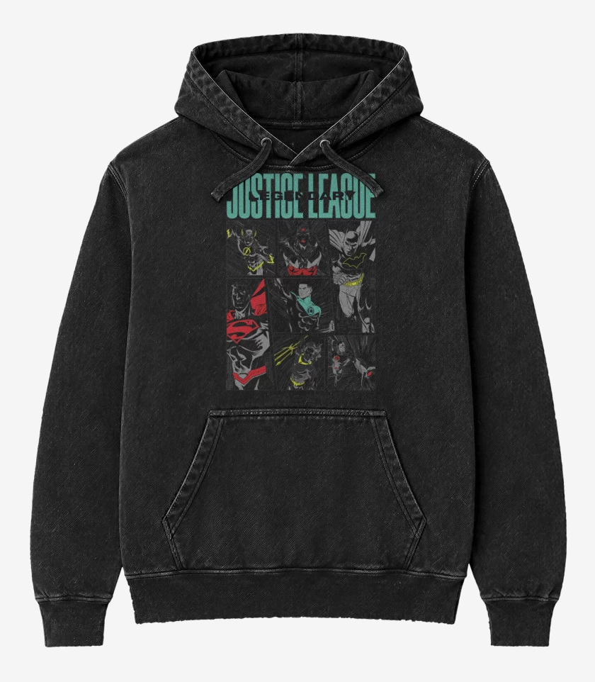Poleron Canguro Acid Wash La Legendaria Liga de la Justica