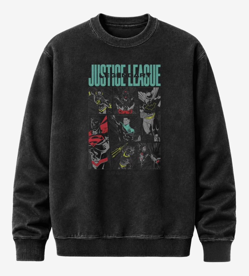 Poleron Polo Acid Wash La Legendaria Liga de la Justica