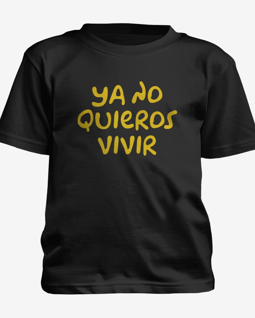 Polera de niño Negro de Ya no Quieros Vivir