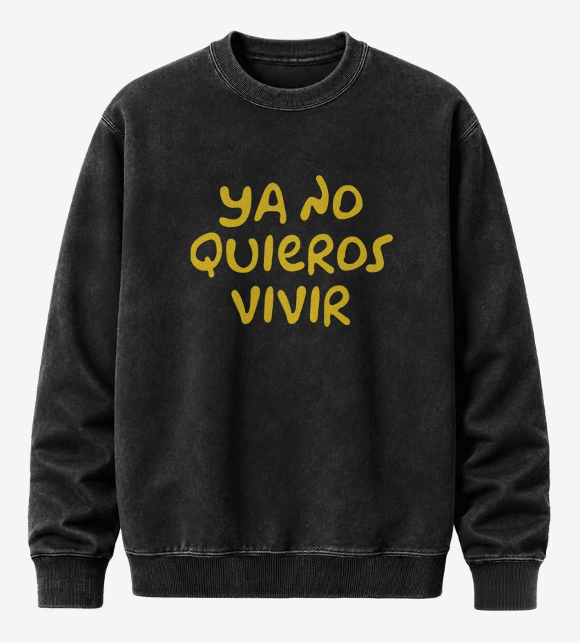Poleron Polo Acid Wash Negro de Ya no Quieros Vivir