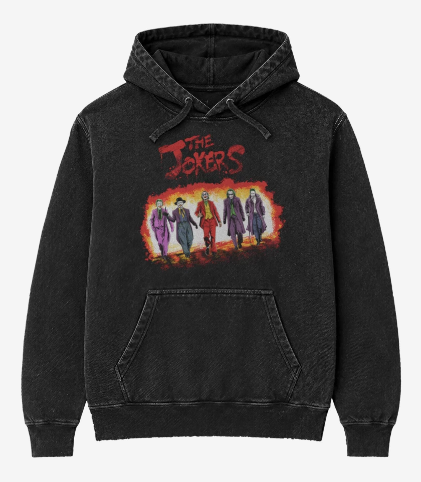 Poleron Canguro Acid Wash Negro de The Jokers