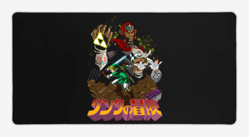 Mouse pad Gamer Negro de Link x Ganondorf