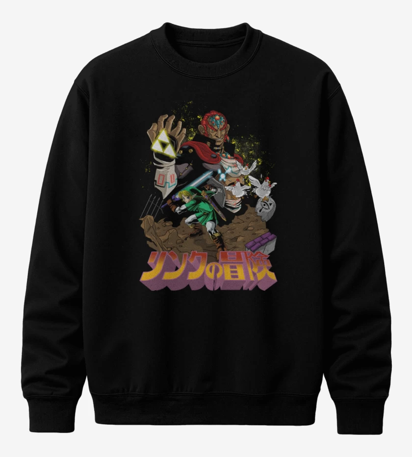 Poleron polo Negro de Link x Ganondorf