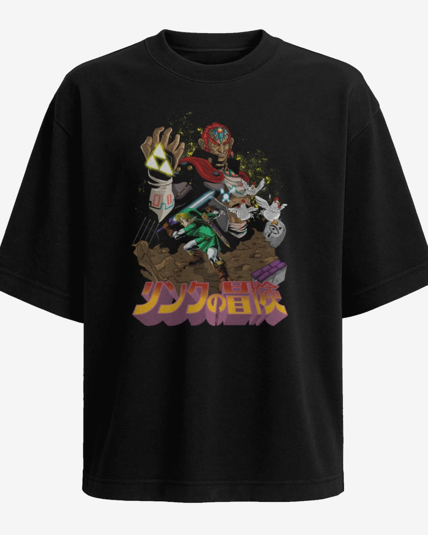 Polera Oversize Negro de Link x Ganondorf
