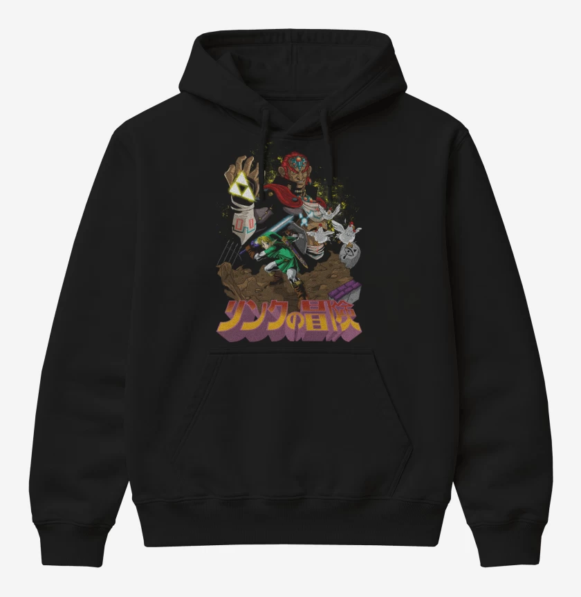 Poleron Canguro básico Negro de Link x Ganondorf