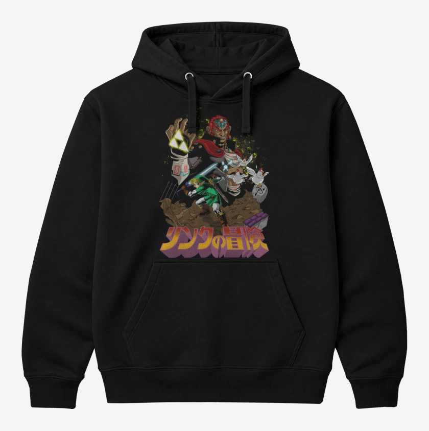 Polerón Canguro Negro de Link x Ganondorf