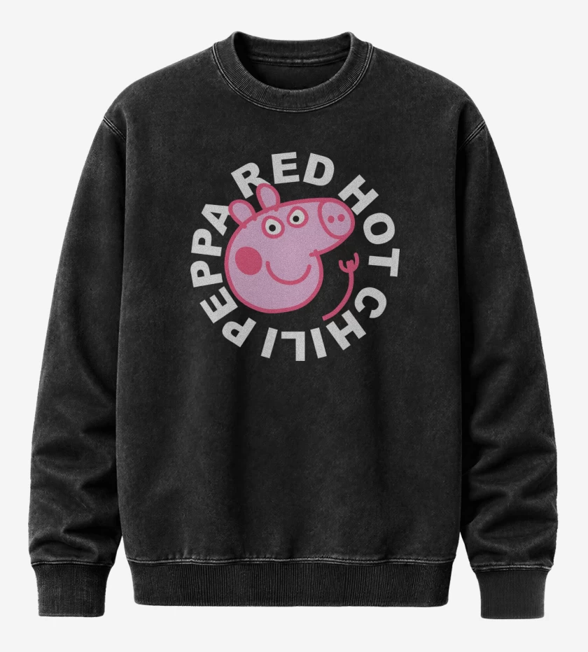 Poleron Polo Acid Wash Negro de Red Hot Chili Peppa