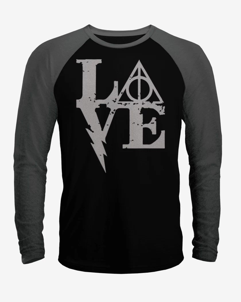 Polera Raglan Negro / Negro Heather de Love harry