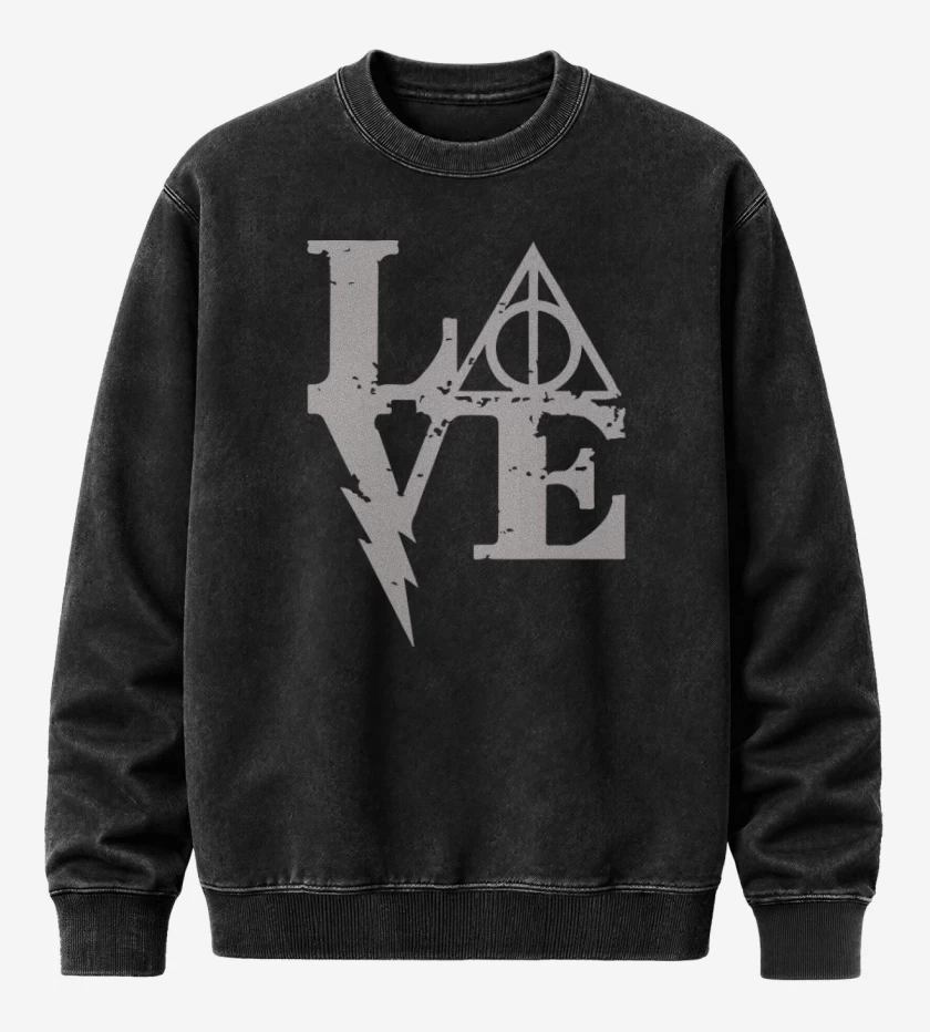 Poleron Polo Acid Wash Negro de Love harry