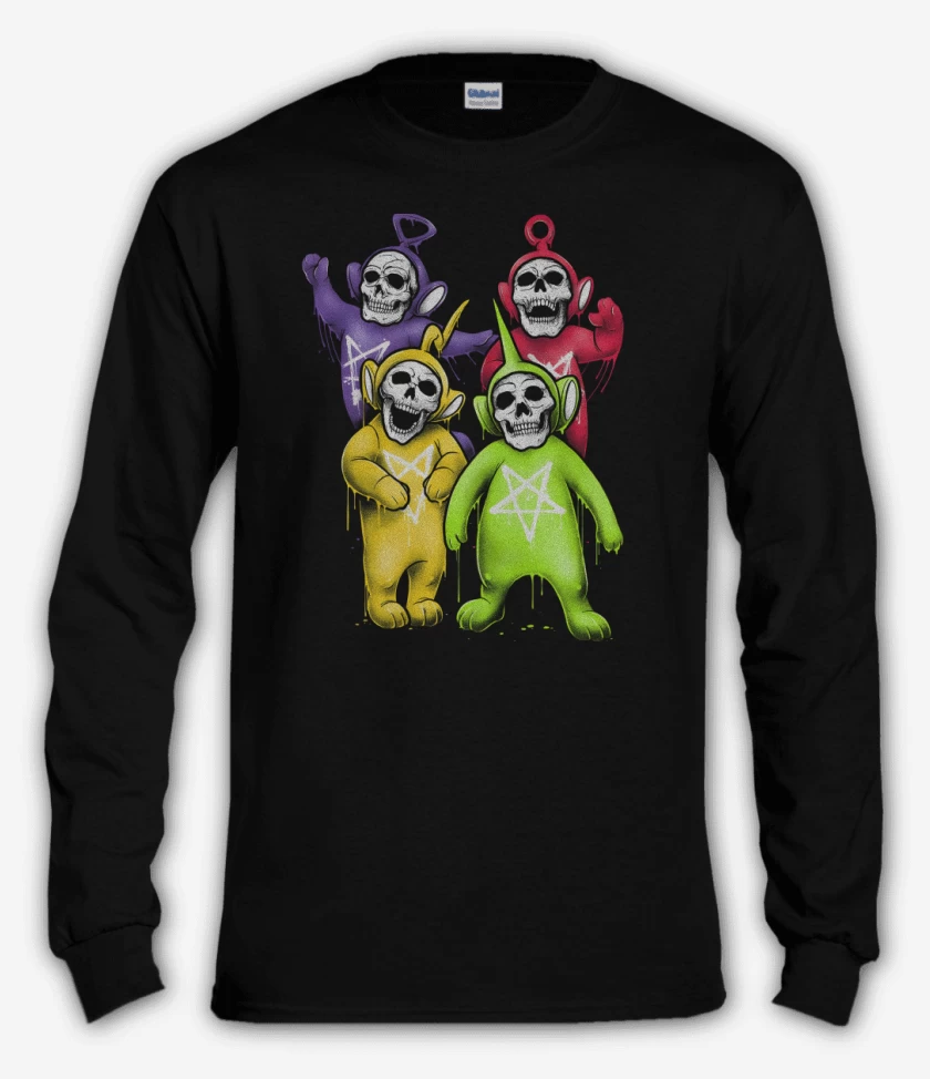 Polera manga larga Negro de Skeletubbies