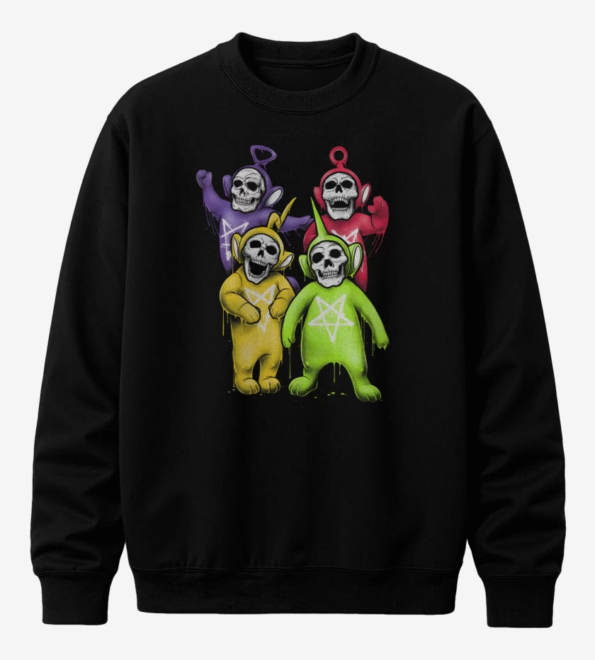 Poleron polo Negro de Skeletubbies