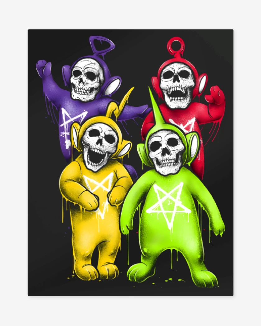 Print metalico Negro de Skeletubbies