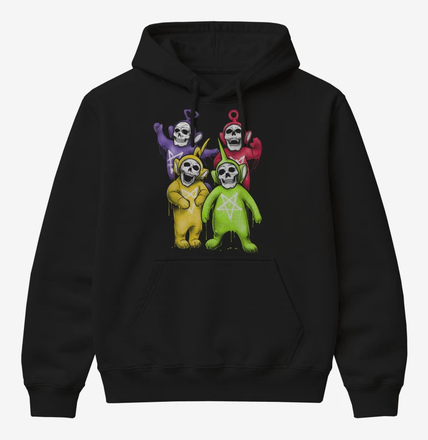 Poleron Canguro básico Negro de Skeletubbies