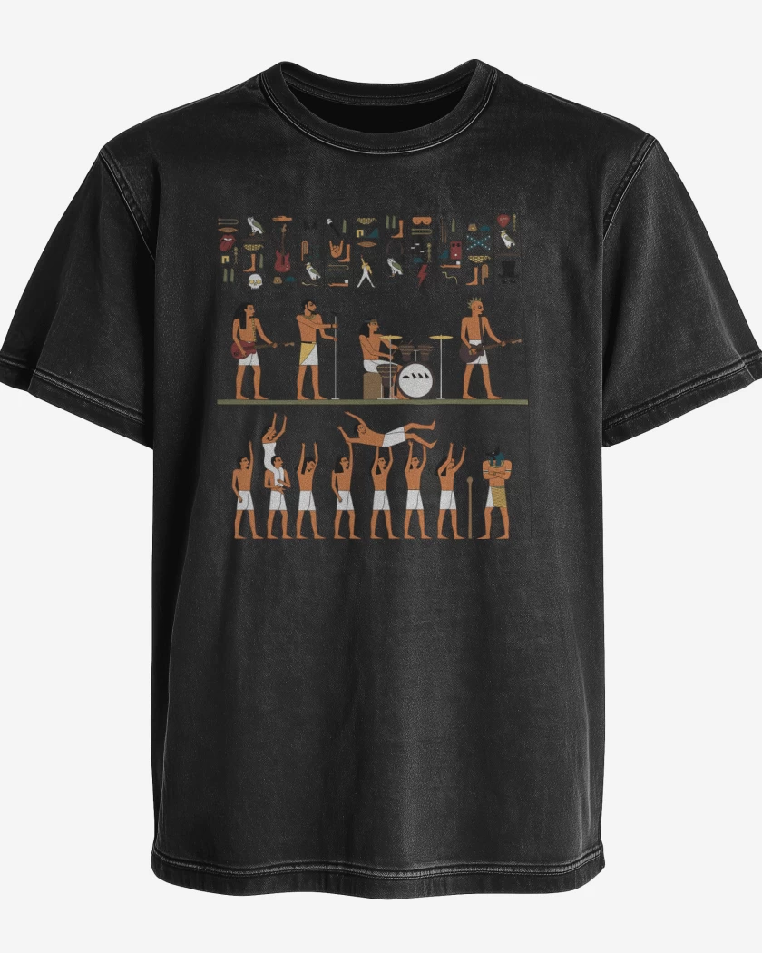 Polera desgastada Negro de Ancient Rock
