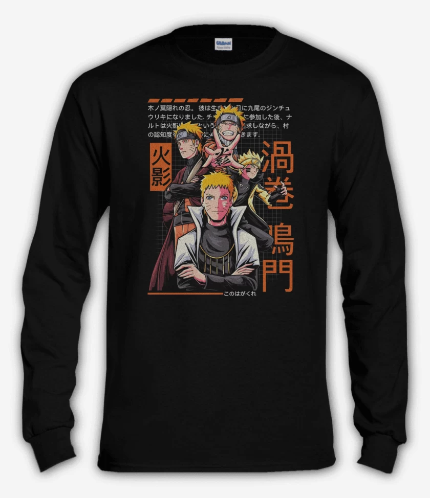 Polera manga larga Negro de Narutolution