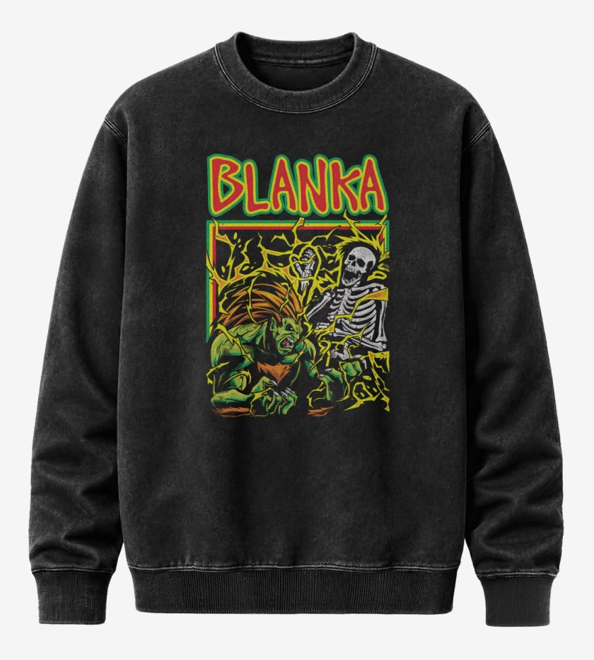 Poleron Polo Acid Wash Negro de Blanka Brain