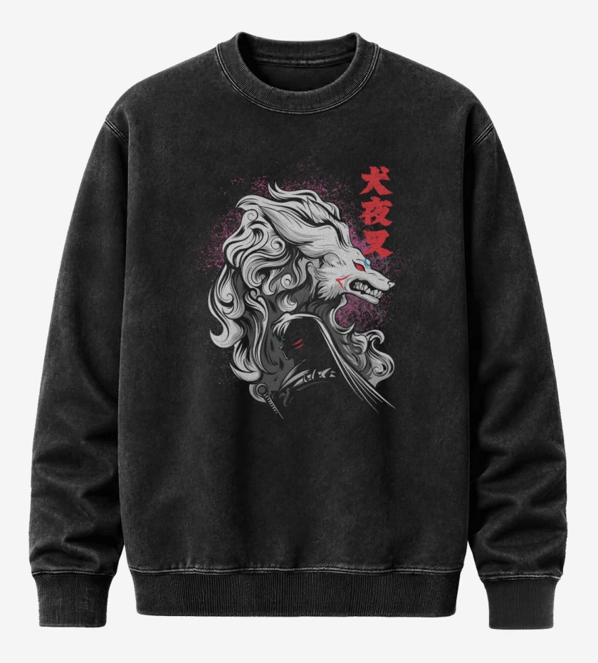 Poleron Polo Acid Wash Negro de Destrucción de la Vida
