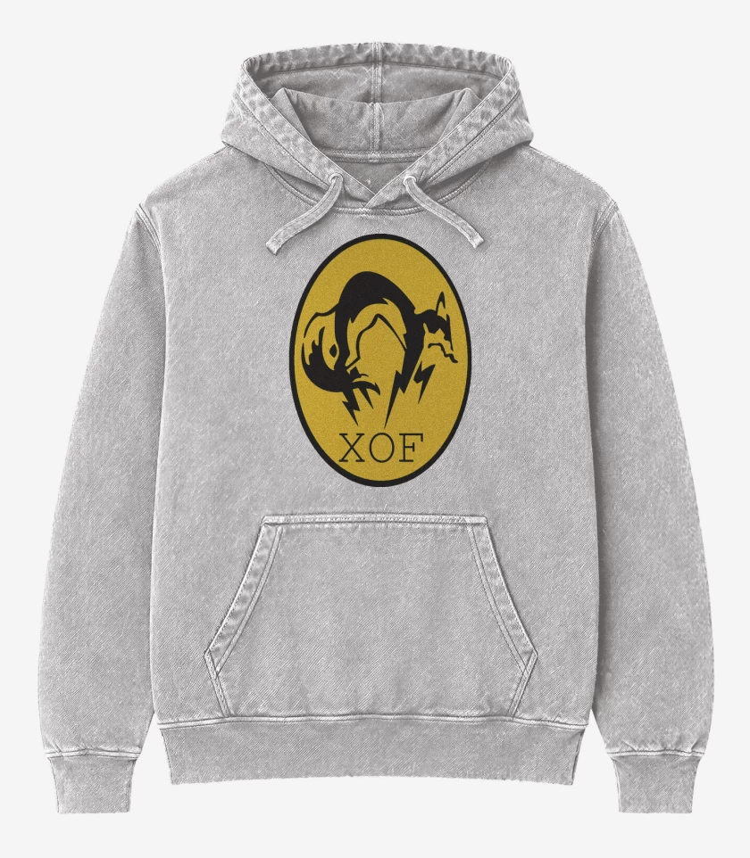 Poleron Canguro Acid Wash Gris Melange de XOF