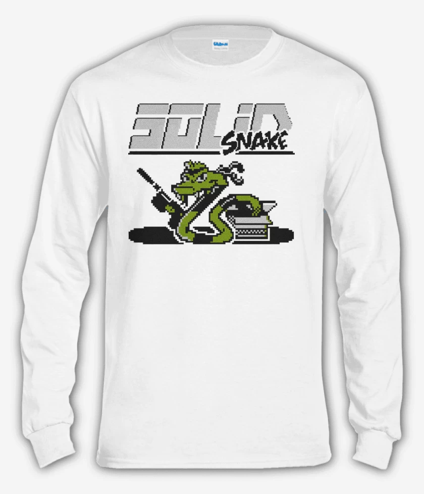 Polera manga larga Blanco de Solid Snake