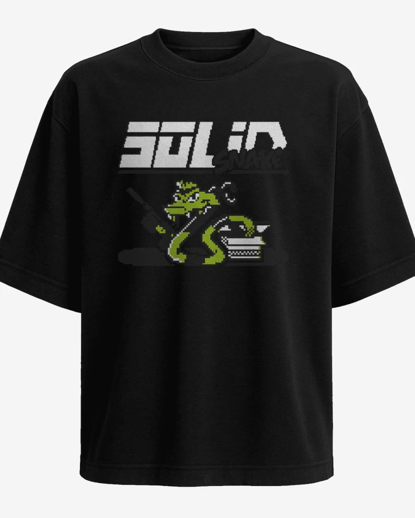 Polera Oversize Negro de Solid Snake