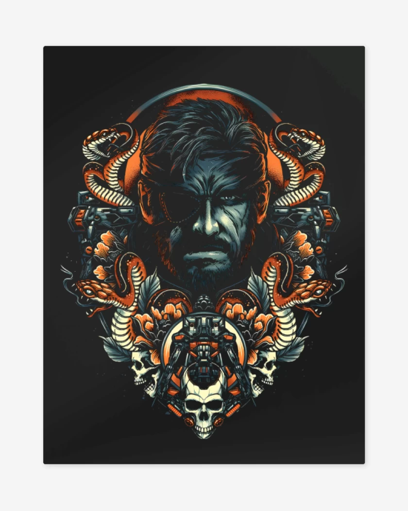 Print metalico Negro de Naked Snake